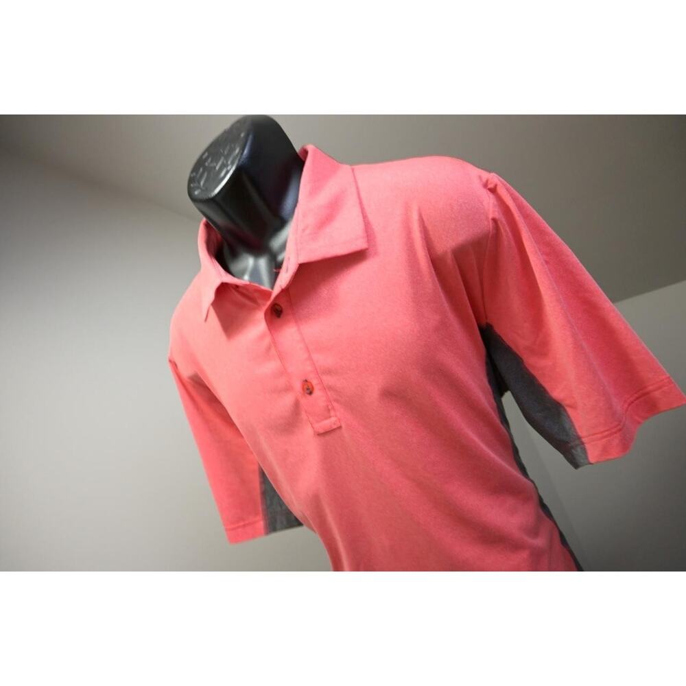 Sunice Golf Polo Wicking Pink‎ Gray Performance Short Sleeve Shirt Mens Sz Large
